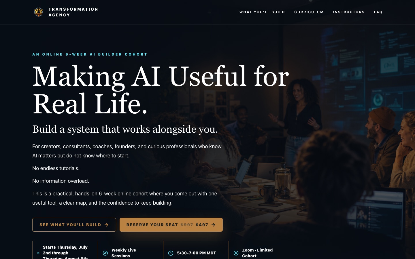 AI Builder Cohort landing page